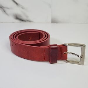 Northern Reflections Leather Belt Deep Red